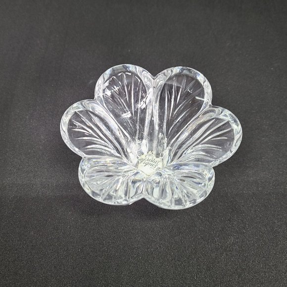 Floral shape Cristal D'Argues France candleholder. Genuine Lead Crystal. - Picture 2 of 6